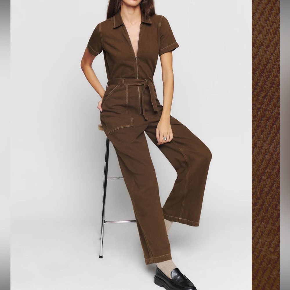 reformation Cassidy denim jumpsuit